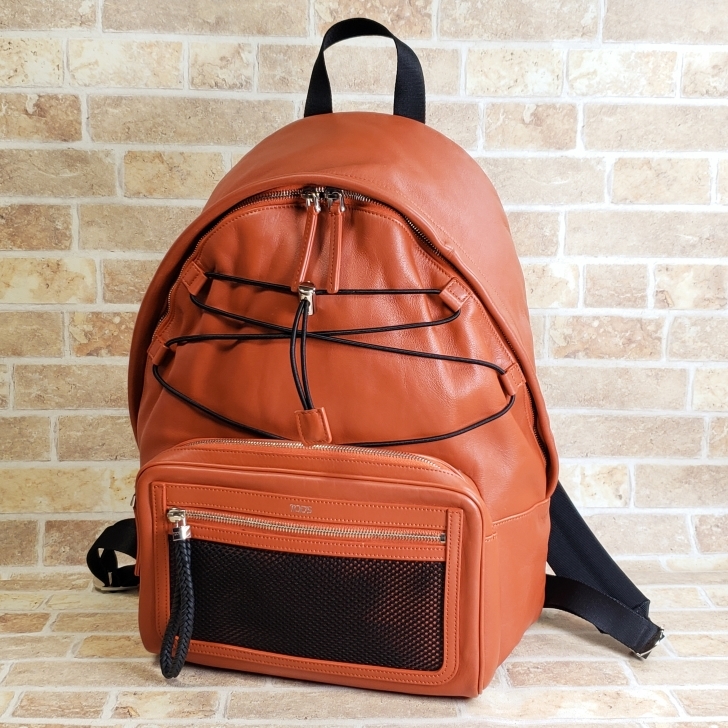 トッズ TOD'S レザー バックパック リュック イタリア製 A4OK オレンジ系 バックパック A4OK拍卖