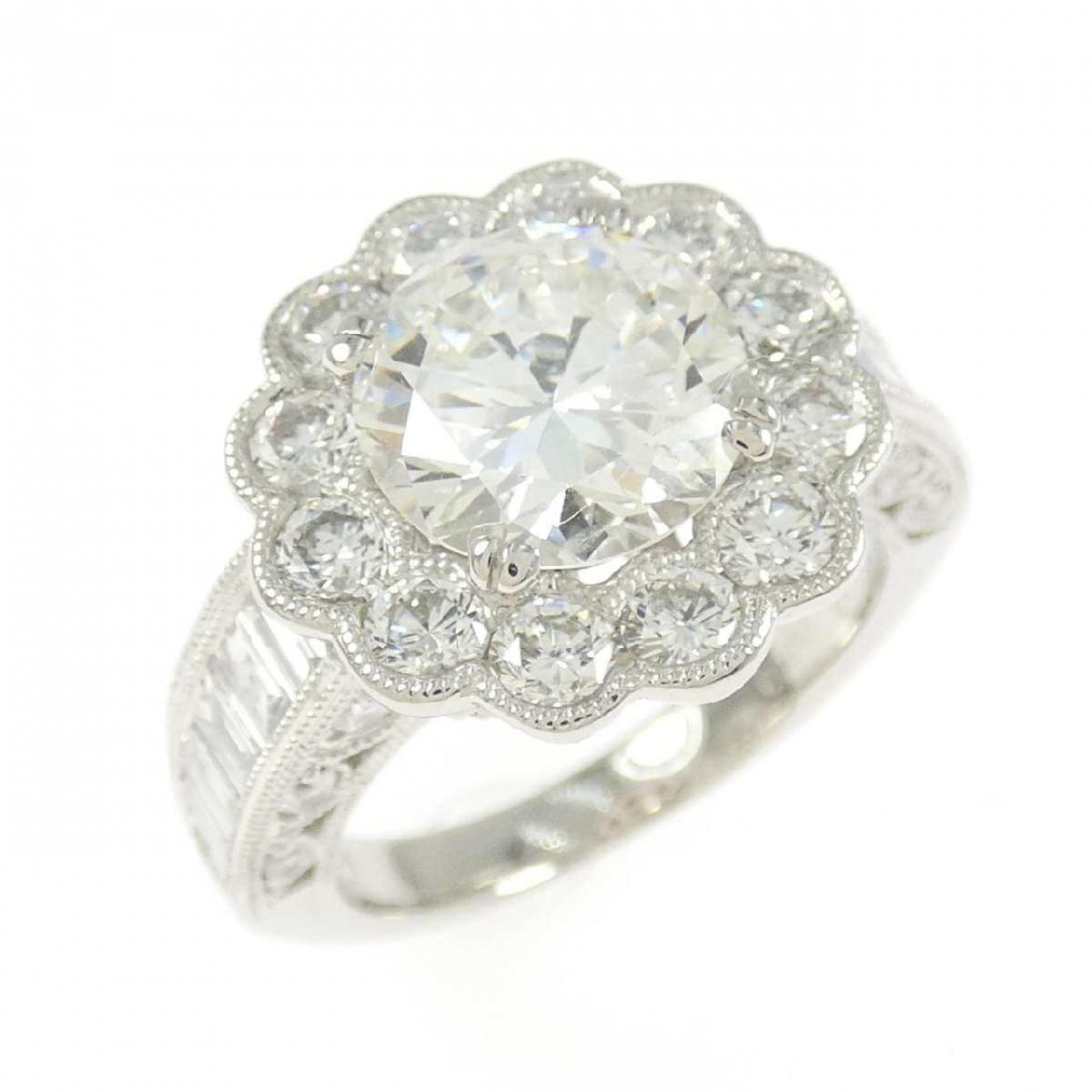 PT900 ダイヤモンド リング 2.177CT J SI1 Good拍卖