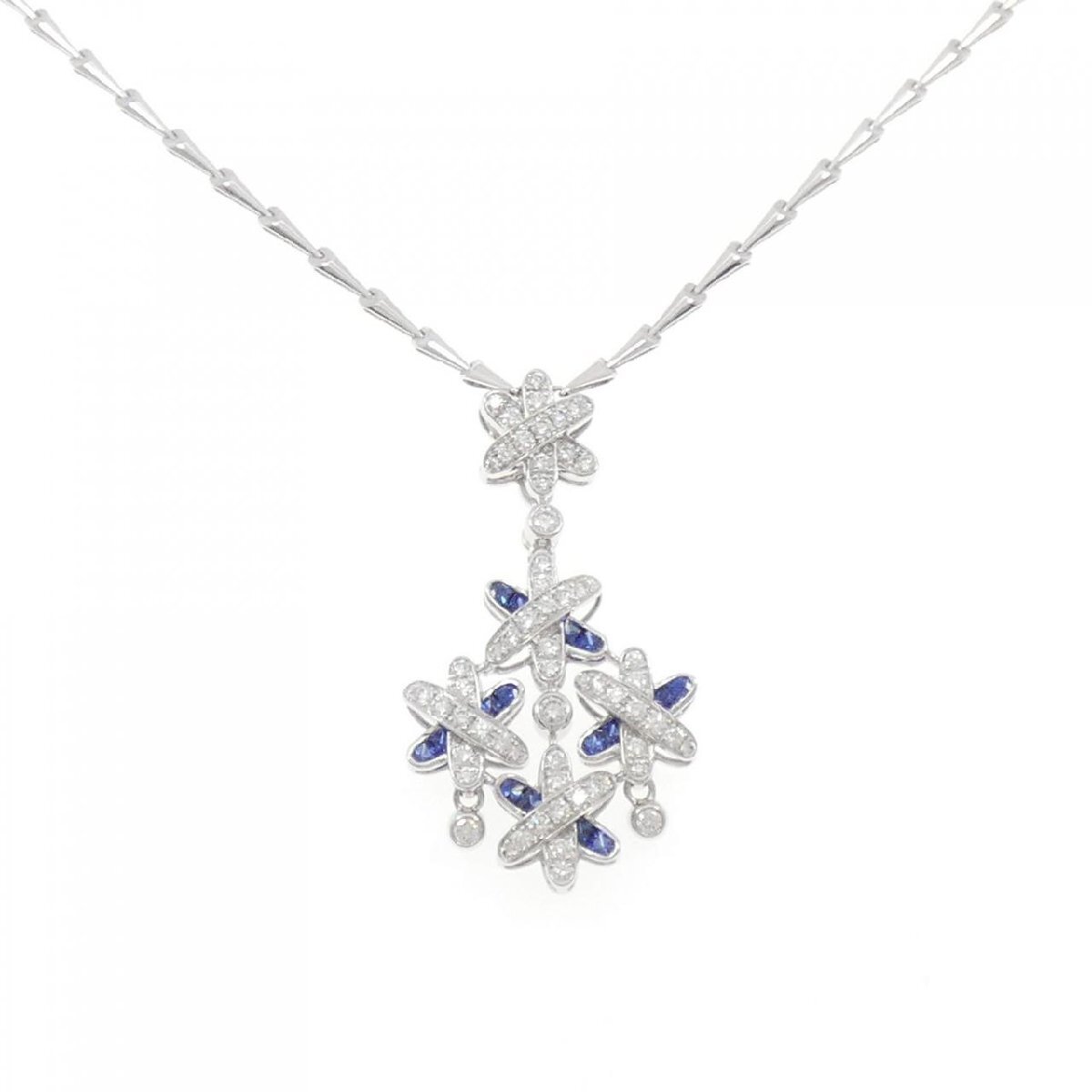 ジュネ フラワー サファイヤ ネックレス 0.89CT拍卖