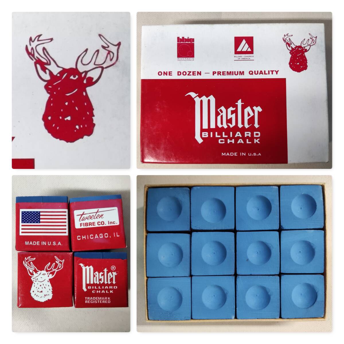 未使用 12個入り master マスター BILLIARDCHALK ビリヤードチョーク ①拍卖
