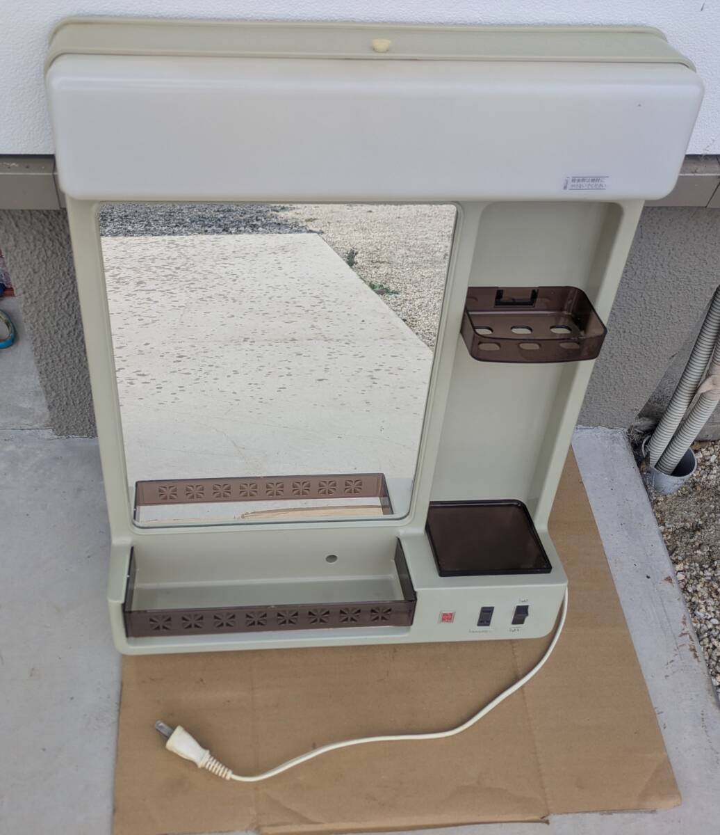 昭和レトロ 洗面台 鏡 W500 ナショナル 壁掛け 検)ビンテージ アンティーク 80年代 TOTO クリナップ INAX 松下 ミラー拍卖