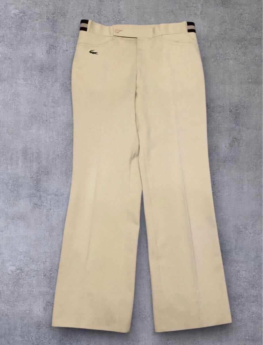 ■CHEMISE LACOSTE シュミーズラコステ■80's 90's ヴィンテージ トラックパンツ ベージュ W約76㎝拍卖