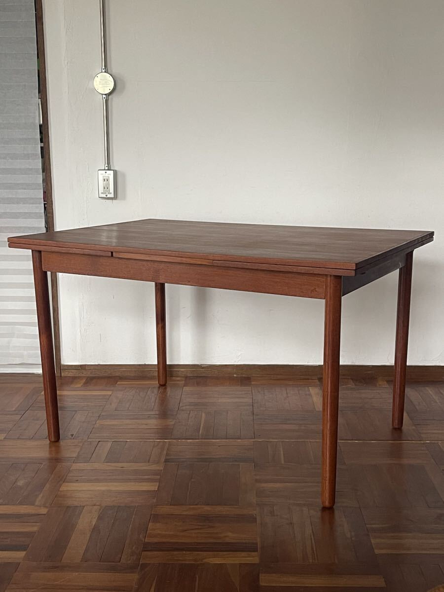 北欧 デンマーク ヴィンテージ チーク オイルフィニッシ エクステンション ダイニング テーブル ビンテージ拍卖