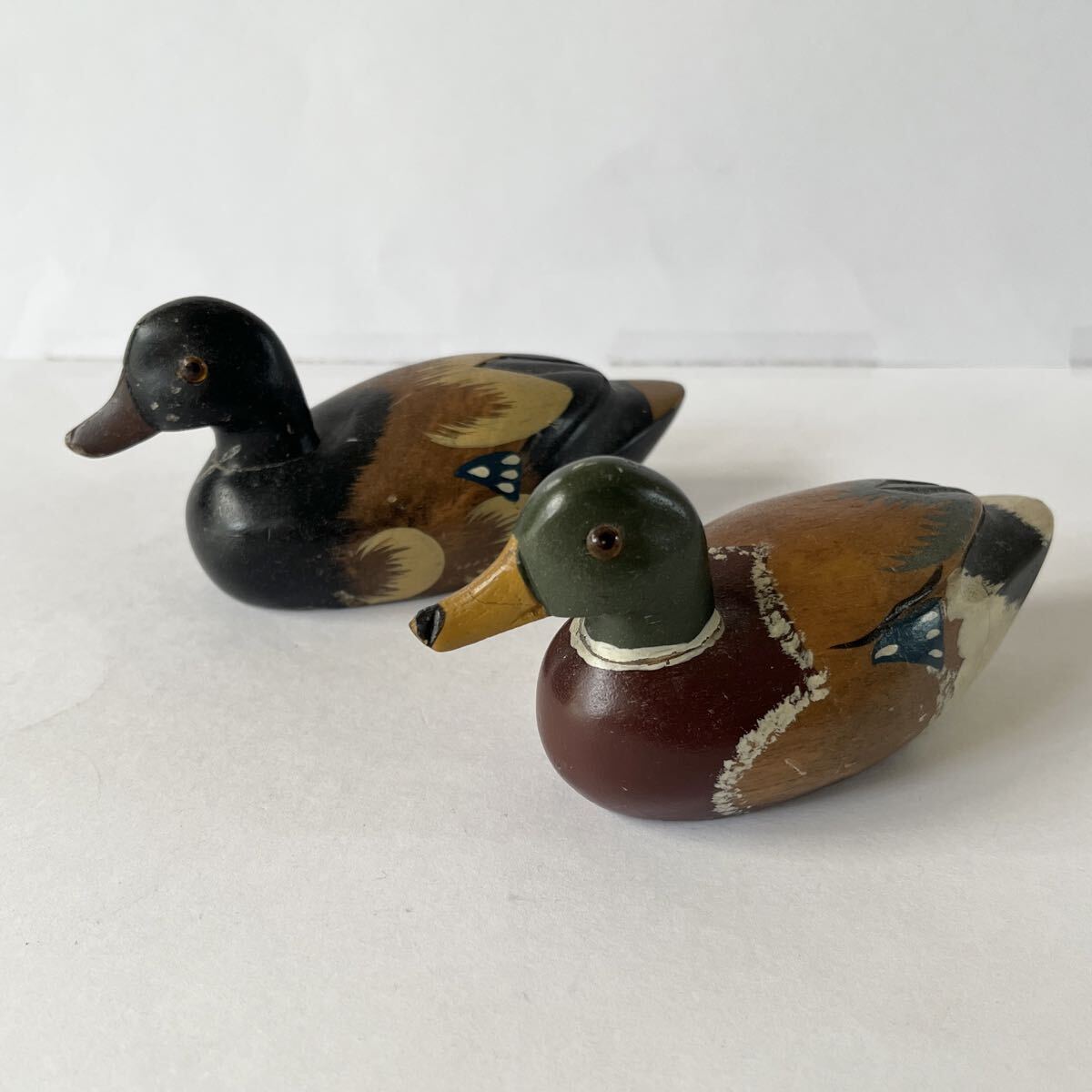 【 木製 鴨 置物】 インテリア オブジェ 鳥 カモ拍卖