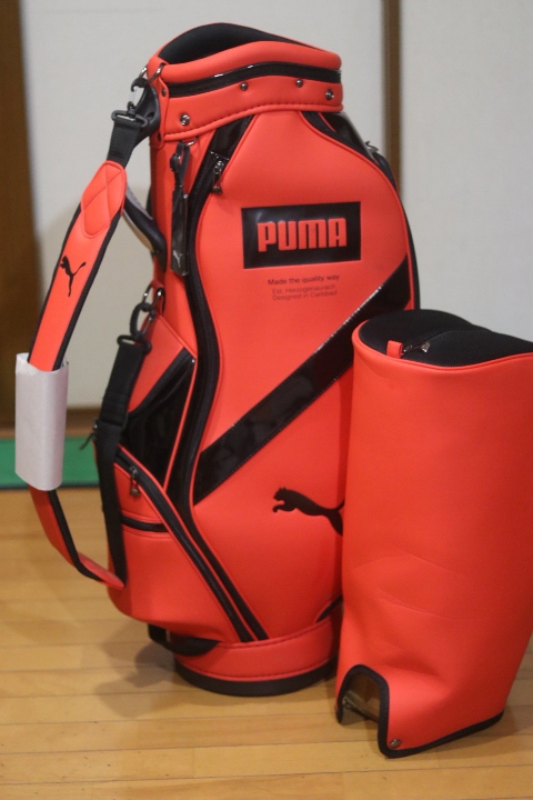 【全国送料無料】【超美品】プーマ キャディバッグ 9インチ 5分割 赤 9インチ 5分割拍卖
