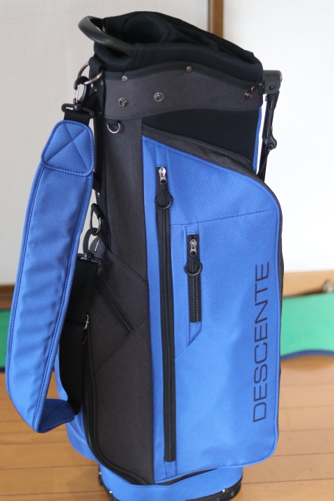【全国送料無料】【使用感小】デサント スタンド キャディバッグ 9インチ 6分割 ブルー系拍卖
