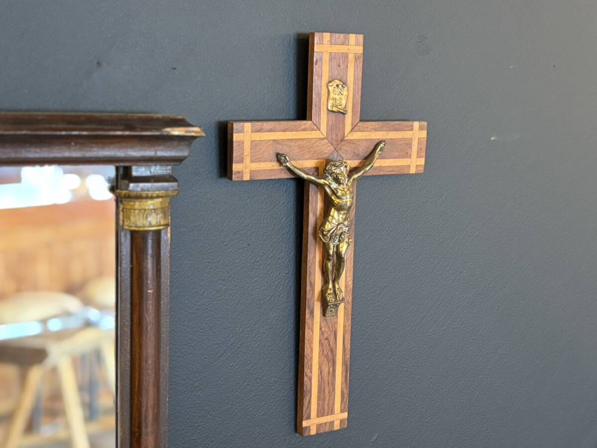 フランスアンティーク 十字架 キリスト像 壁飾り B/アールデコ/マリア/聖母マリア/イエスキリスト/キリスト教/art deco/antique/拍卖