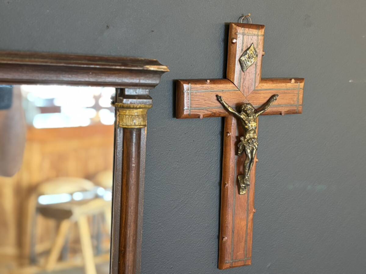 フランスアンティーク 十字架 キリスト像 壁飾り C/アールデコ/マリア/聖母マリア/イエスキリスト/キリスト教/art deco/antique/拍卖