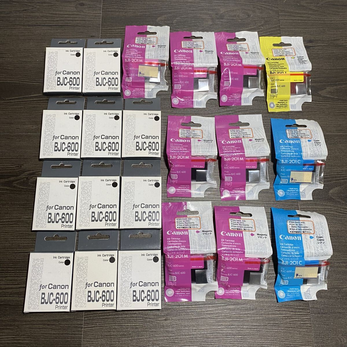 未使用 Canon キャノン プリンター BJC-600用 インクカートリッジ 21個 BJI-201 ブラック マゼンダ シアン イエロー 在庫処分拍卖