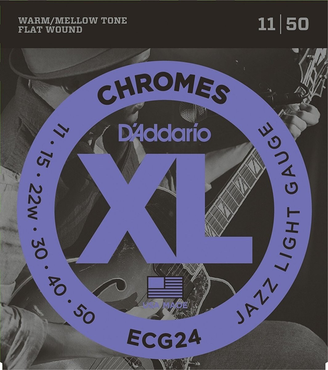 D'Addario ダダリオ エレキギター弦 フラットワウンド Jazz Light .011-.050 ECG24 【国内正規品】拍卖
