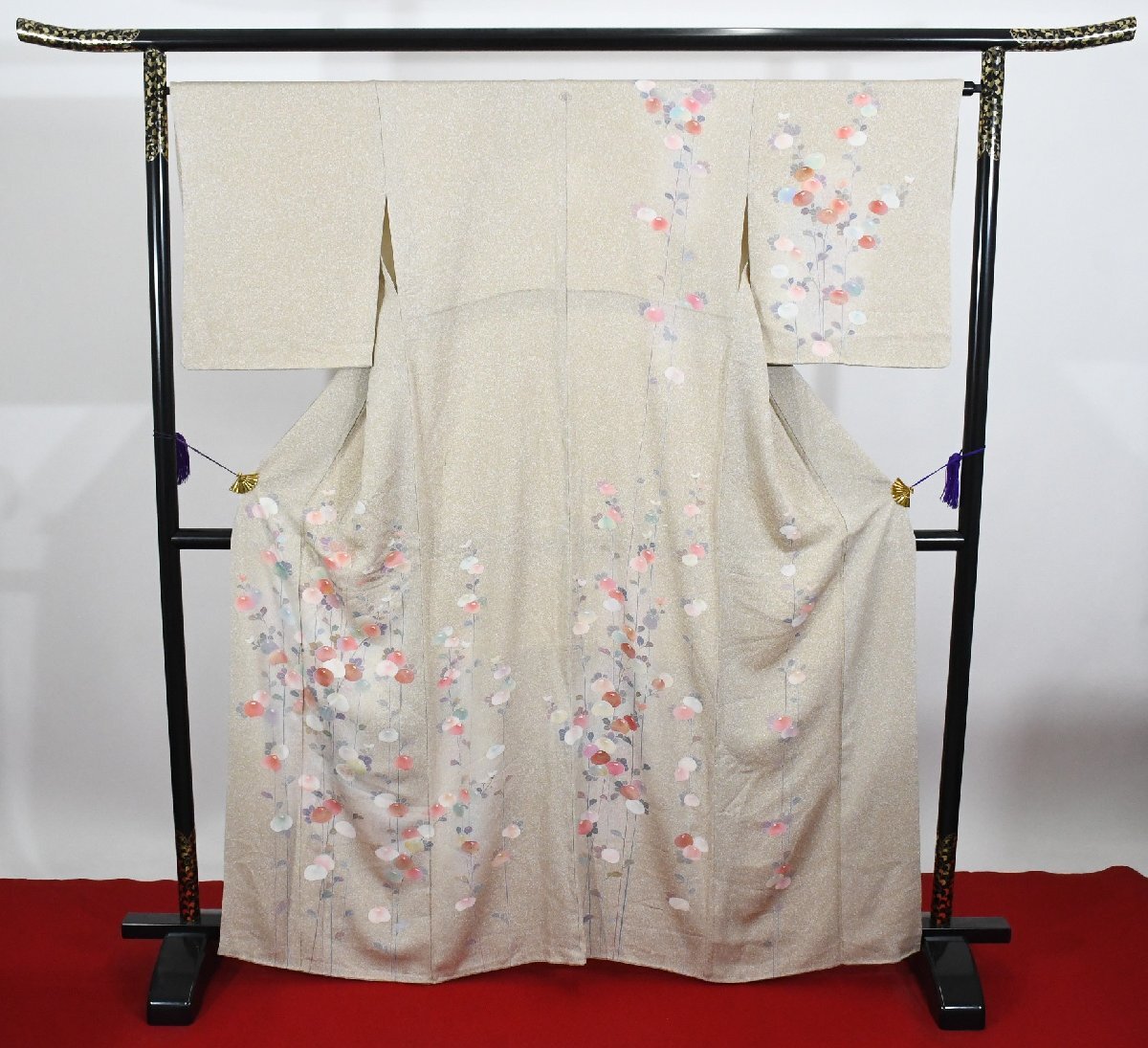 訪問着 着物 袷 花 光琳菊 身丈156.5cm 裄丈66cm ★ kb-7266 桜庭呉服店拍卖
