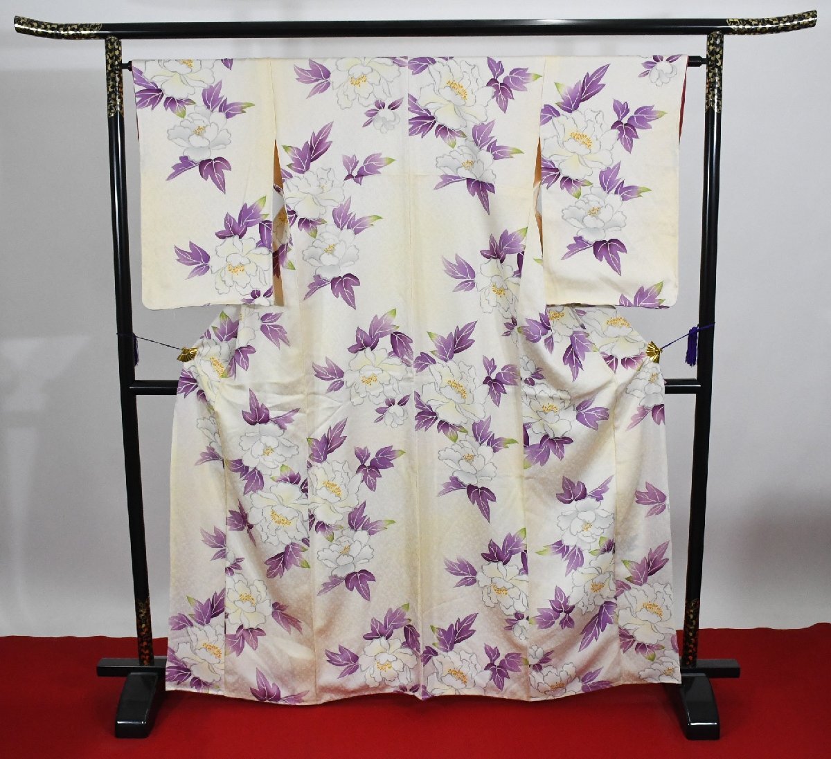 小紋 着物 袷 花 身丈158cm 裄丈64cm ★ kb-7240 桜庭呉服店拍卖
