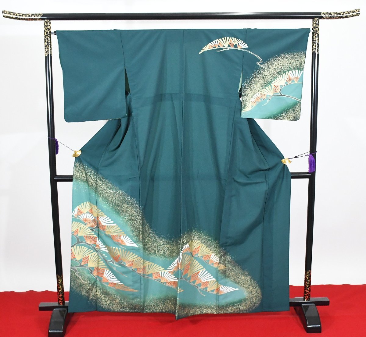 附下訪問着 披露宴 単衣 松 化繊 身丈156cm 裄丈66.5cm ★着物 パーティー t‐2208 桜庭呉服店拍卖