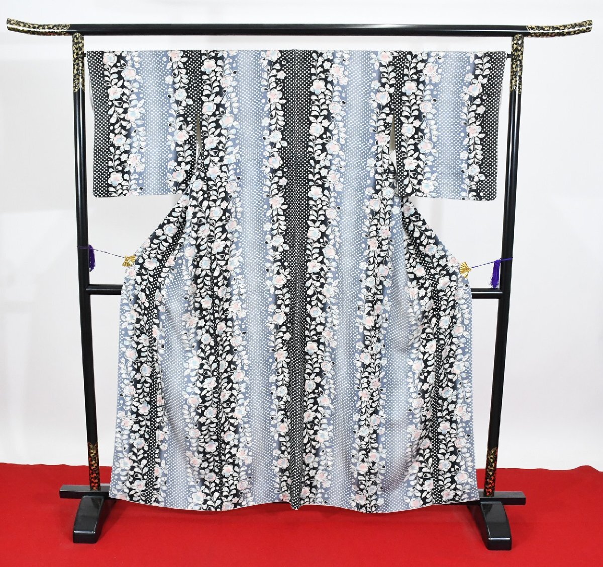 小紋 着物 袷 辻が花 身丈152cm 裄丈67cm ★ kb-7330 桜庭呉服店拍卖