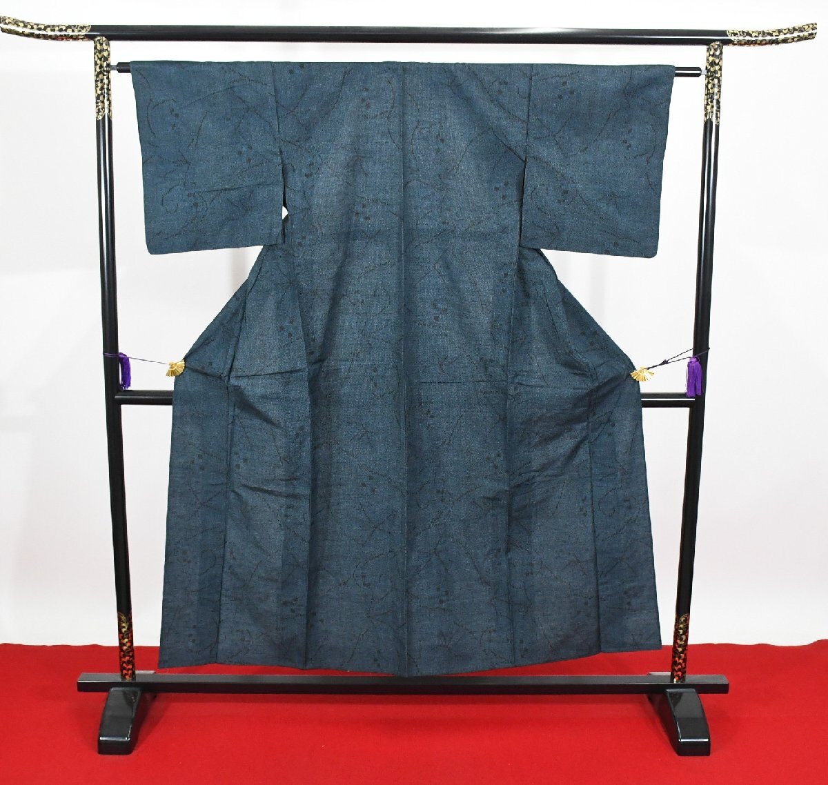 紬 つむぎ 単衣 身丈145cm 裄丈62cm ★着物 pb-3643 桜庭呉服店拍卖