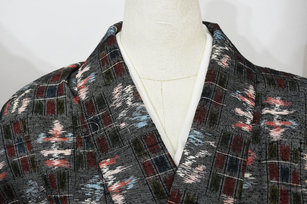 紬 つむぎ 正絹 単衣 身丈153cm 裄丈65cm ★着物 pb-3638 桜庭呉服店拍卖