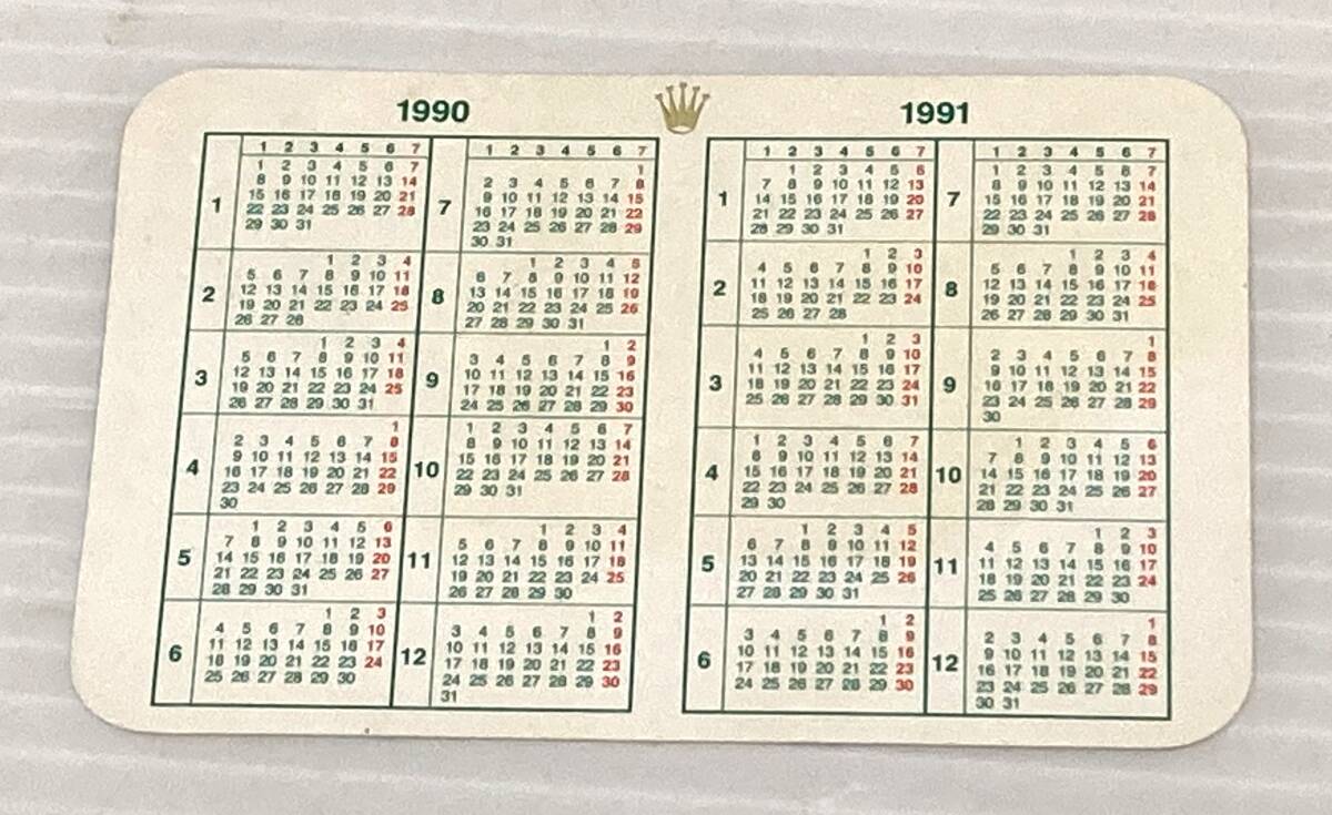 ★☆純正 ROLEX ロレックス カレンダー カード 1990年 1991年 ベージュ ヴィンテージ アンティーク カード型カレンダー 付属品 71☆★拍卖