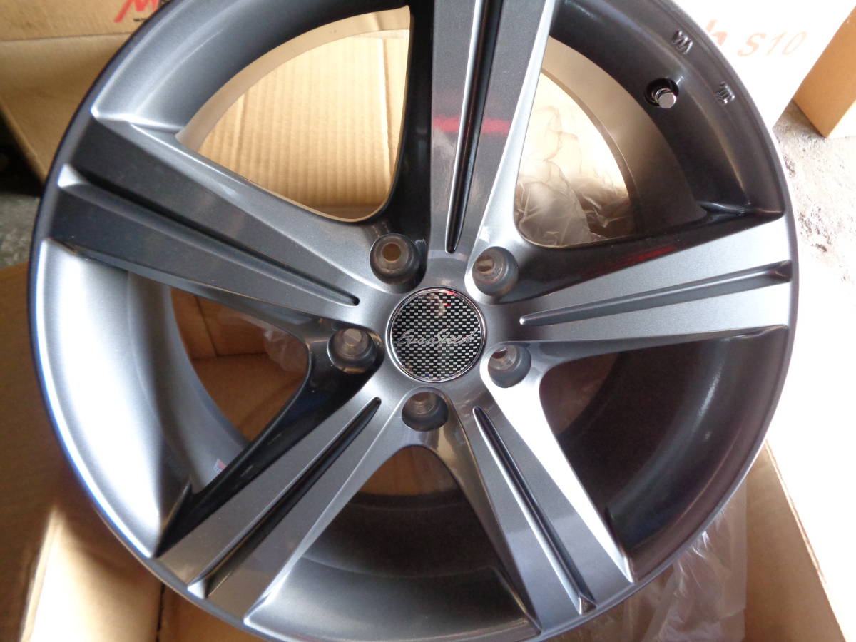 D348 新品未使用アルミホイール MANARAY SPORT 18×7.5J 114.3-5H 50 ガンメタカラー 4本セット拍卖