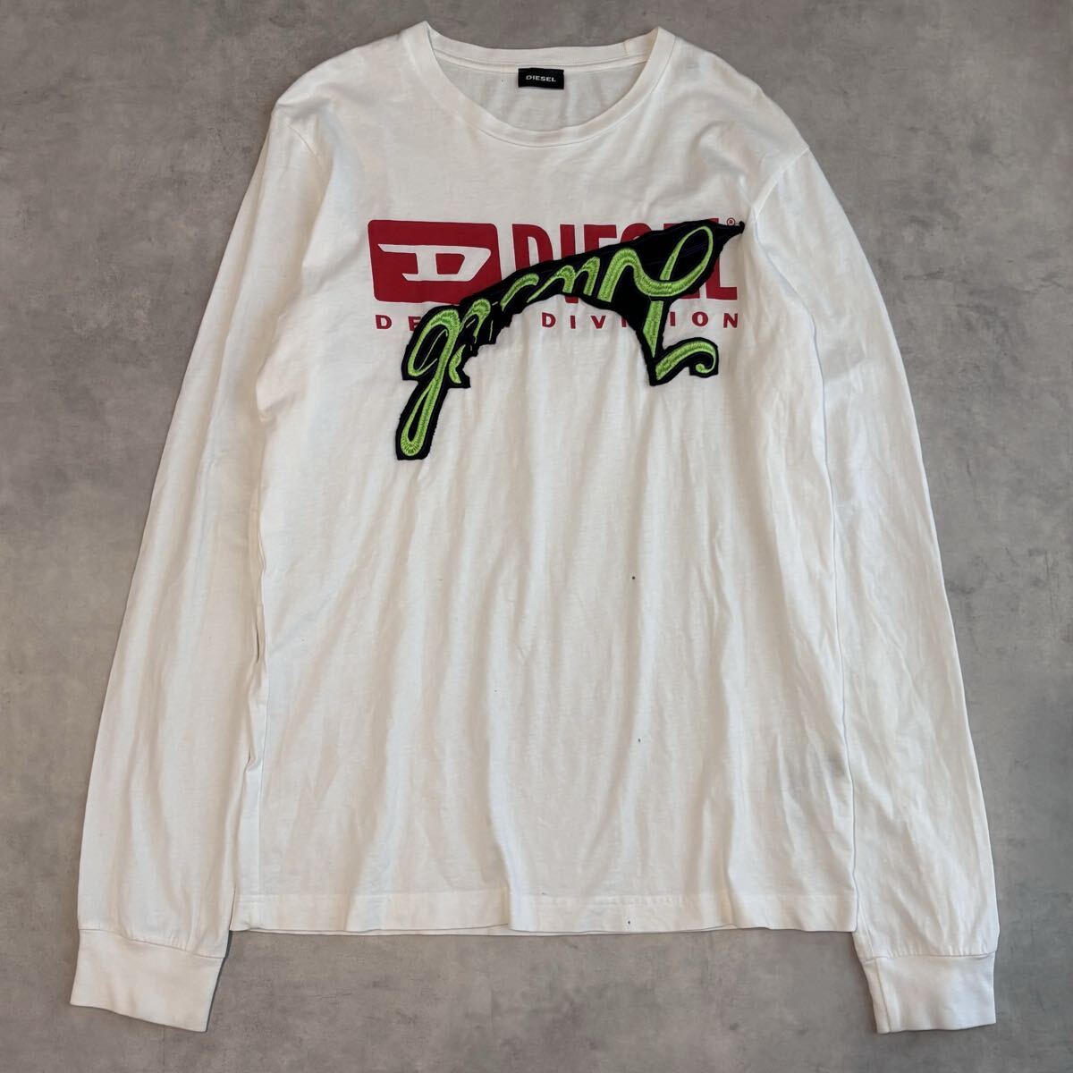 ディーゼル DIESEL 長袖Tシャツ トップス ロンT カットソー ホワイト 白 トップス XL LL 拍卖