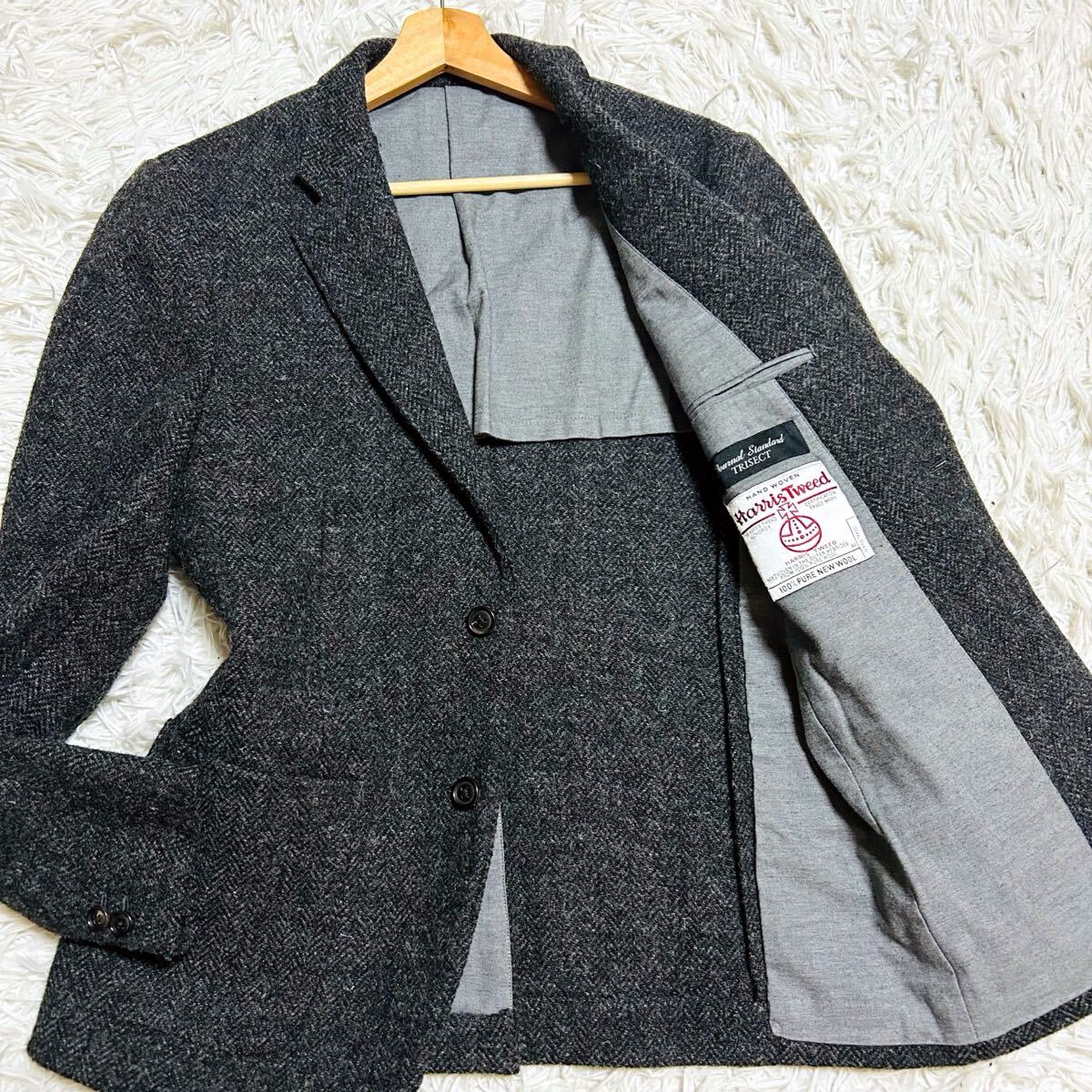 新品同様 JOURNAL STANDARD × Harris Tweed ジャーナルスタンダード ハリスツイード テーラードジャケット ヘリンボーン Lサイズ メンズ 拍卖