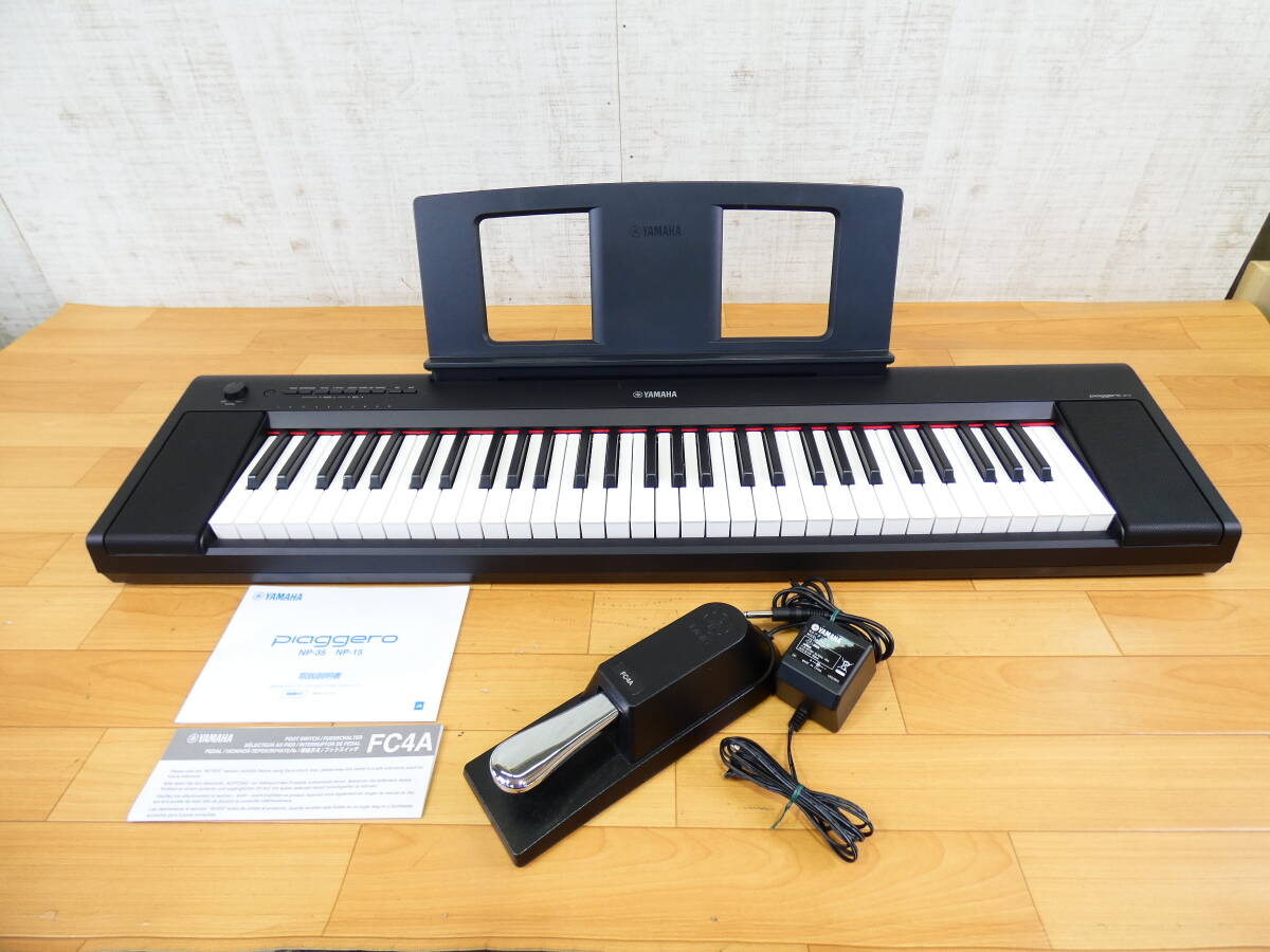 【USED!YAMAHA 電子ピアノ/キーボード Piaggero NP-15★ヤマハ/ピアジェーロ/23年製/アダプター付き@160(10) 】拍卖