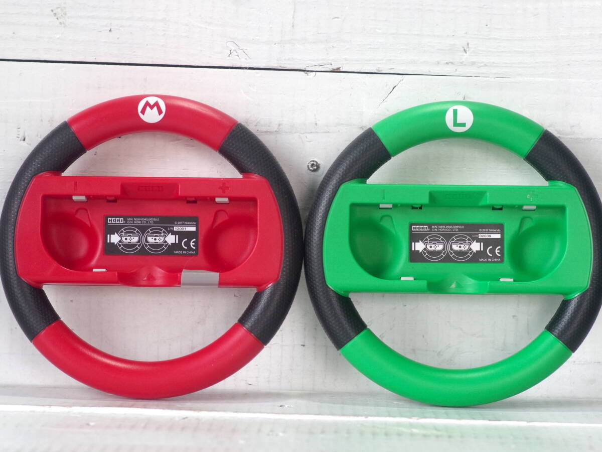 M13734【Switch】ハンドル マリオカート8DX Joy-Conハンドル for Nintendo Switch マリオ&ルイージセット HORI 現状 ゆうぱっく60サイズ拍卖