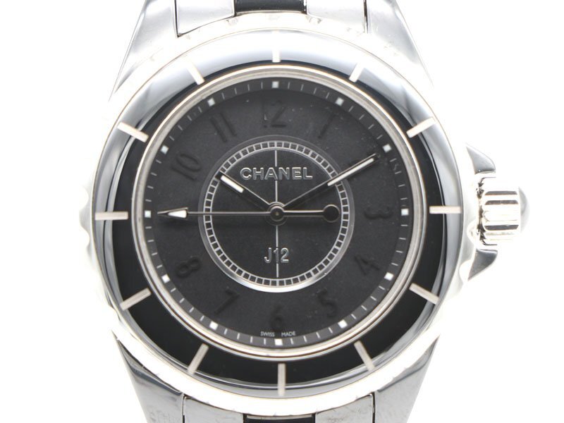 【 シャネル CHANEL 】 腕時計 J12 H3828 インテンスブラック 33mm ワンショットモデル セラミック クォーツ レディース 箱 新着 70347-1拍卖