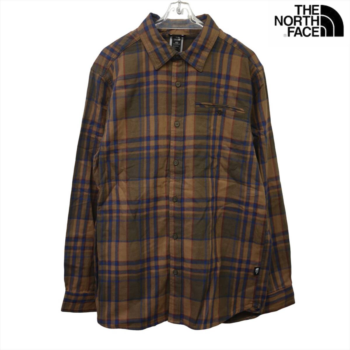 USA限定 新品 ノースフェイス 長袖 ネルシャツ (XL) ブラウンxネイビーxレッド チェック THE NORTH FACE /25ns004XL 拍卖