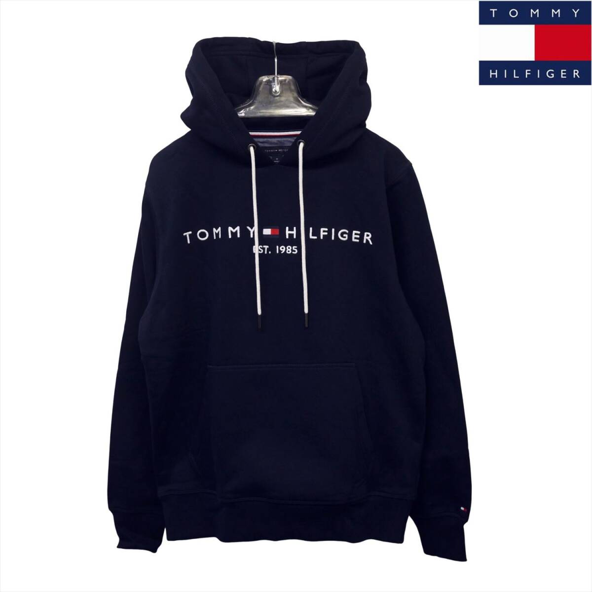 新品 トミーヒルフィガー 裏微起毛 スウェット パーカー (XXL) 紺 ネイビー 刺繍ロゴ プルオーバー TOMMY HILFIGER USAモデル /25ns051XXL拍卖