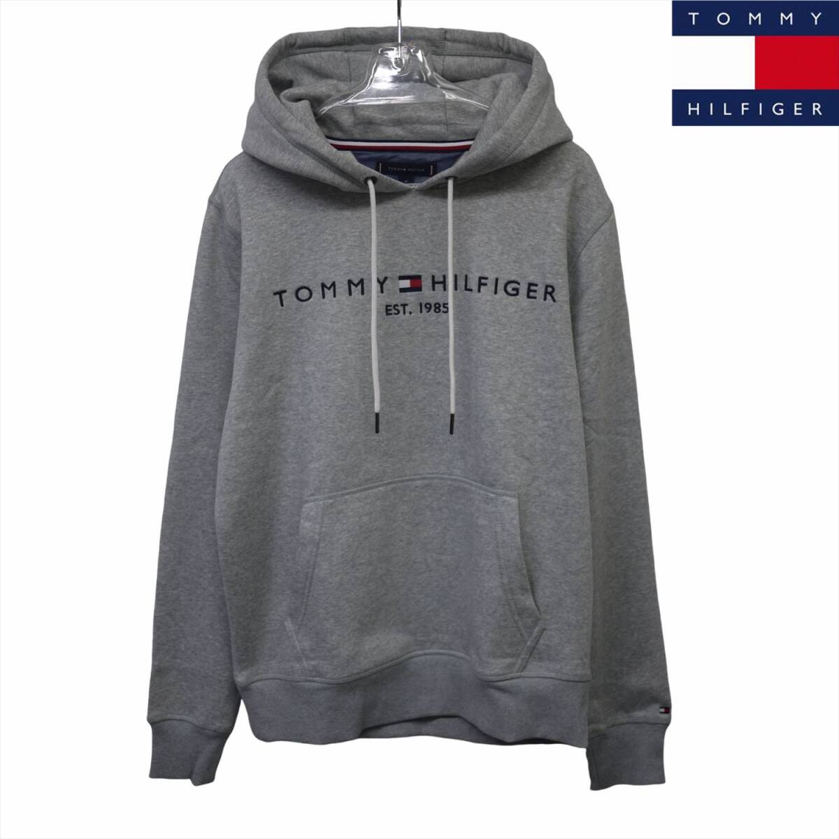 新品 トミーヒルフィガー 裏微起毛 スウェット パーカー (XXL) グレー 刺繍ロゴ プルオーバー TOMMY HILFIGER USAモデル /25ns052XXL拍卖