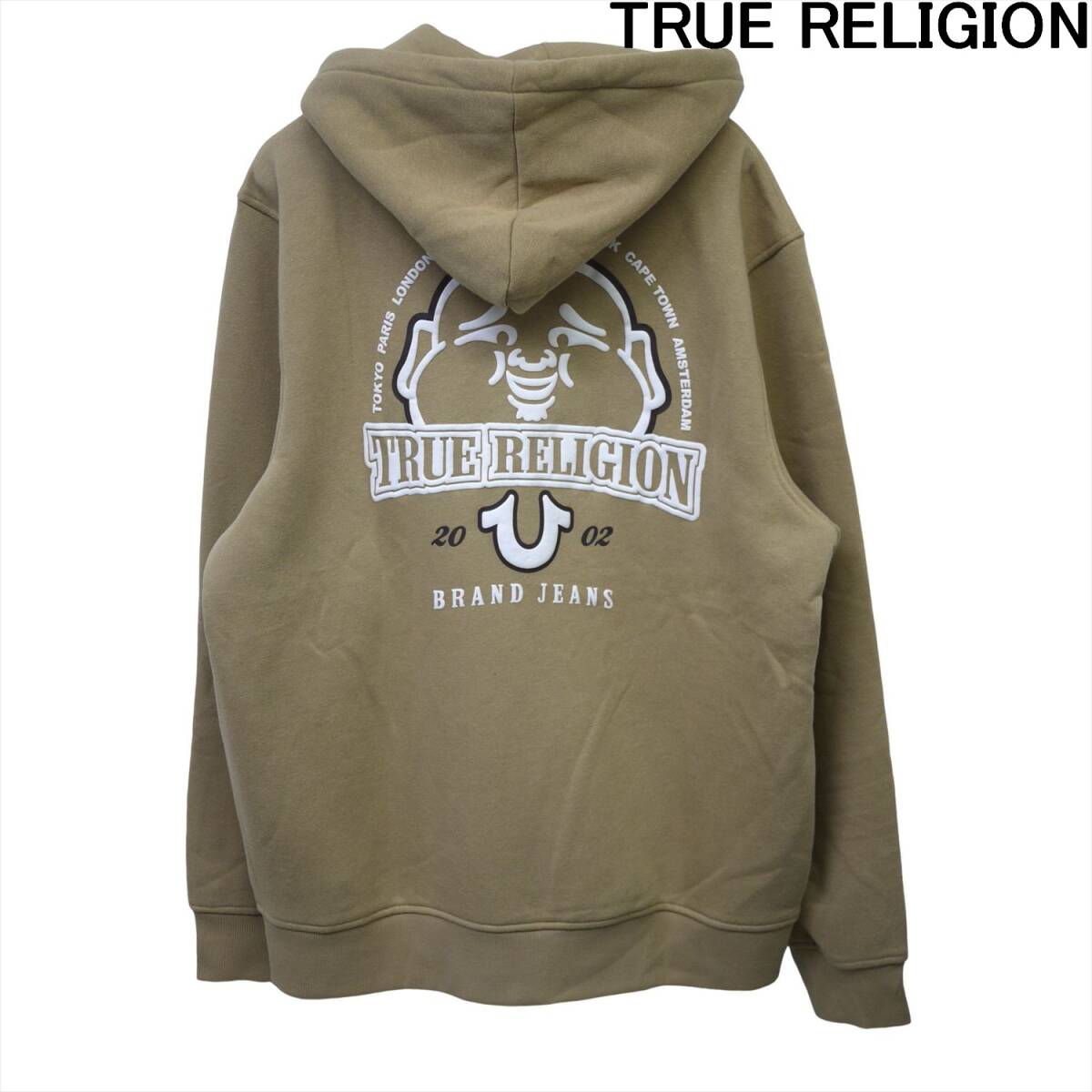 新品 TRUE RELIGION トゥルーレリジョン フルジップ パーカー XL ベージュ系 茶系 /25ns112XL拍卖