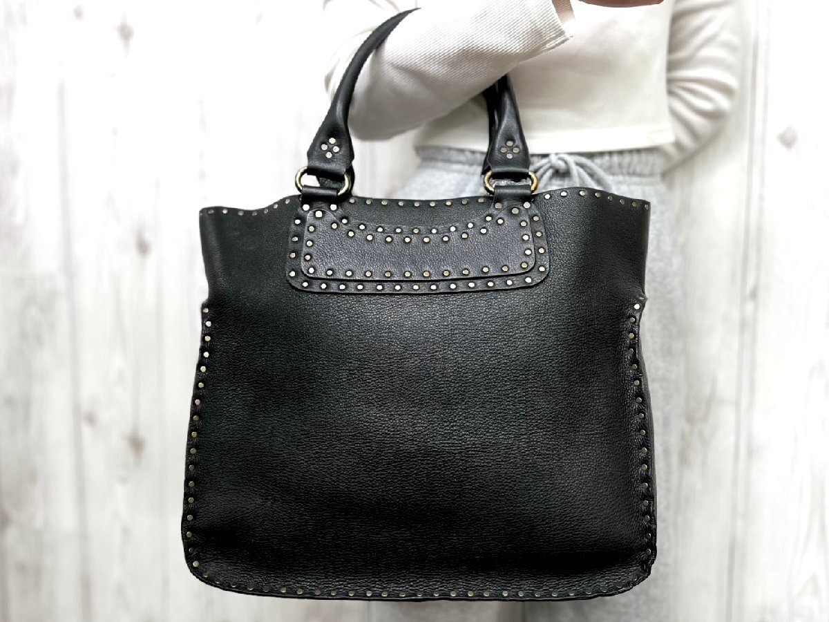 極美品 CELINE セリーヌ ブギーバッグ トートバッグ ハンドバッグ バッグ レザー 黒 A4収納可 メンズ 91000拍卖