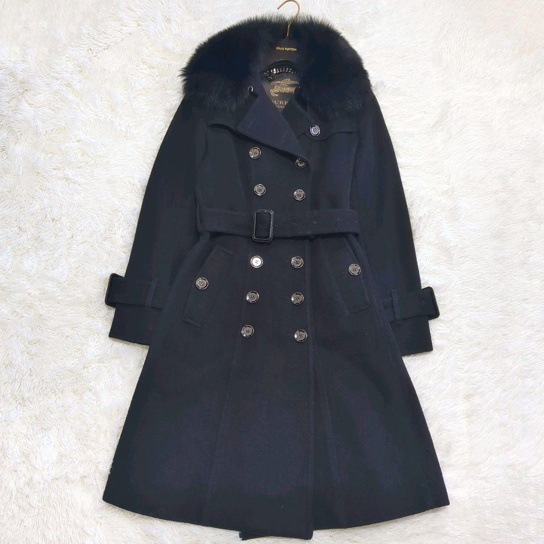 【美品/最高級】バーバリープローサム ロングコート 黒タグ 38 ランウェイ ウール カシミヤ拍卖