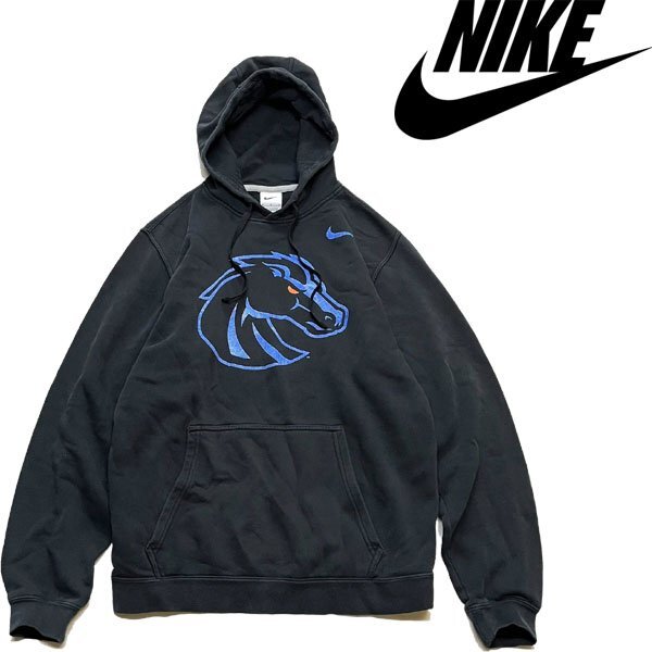 1点物◆ナイキNikeブロンコス黒スウェットパーカー古着メンズMLレディースOKアメカジ90sストリート/スポーツUSAブランド/トレーナー362192拍卖