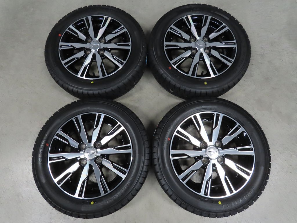 4本 ダイハツ タントカスタム 純正 155/65R14 グッドイヤー 4.5J +45 PCD100 4穴 ムーヴ ウェイク 2025年 未使用 超バリ溝スタッドレス拍卖