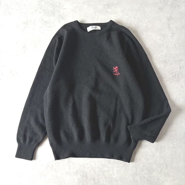 Pringle of Scotland プリングル オブ スコットランド 英国製 洗える 毛100% クルーネック ニット セーター メンズ (42) ウール 黒 /r-916拍卖