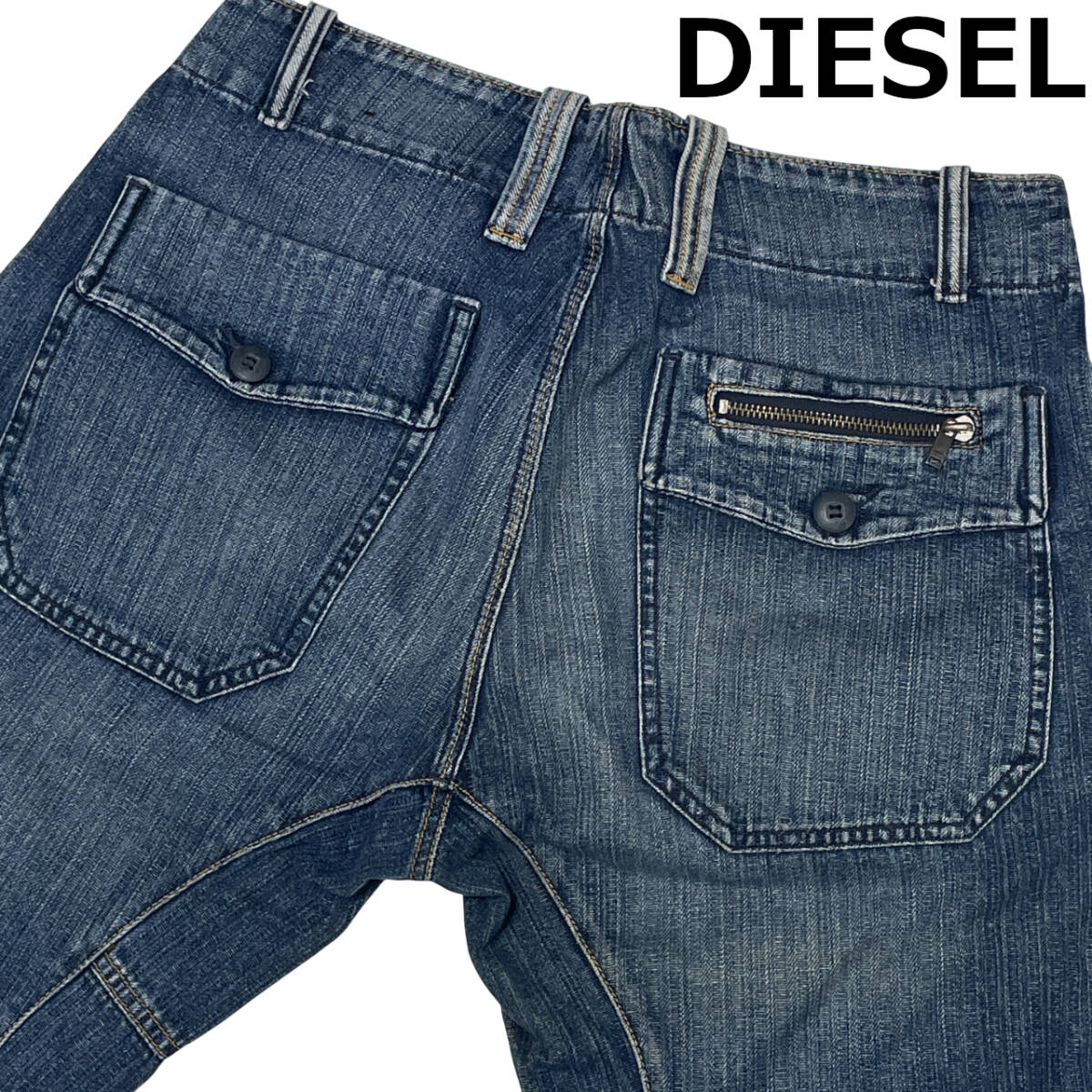 DIESEL ディーゼル DARDY W32 (約77cm W34相当) フラップポケット ジップポケット ユーズド加工 デニム パンツ ジーンズ メンズ拍卖