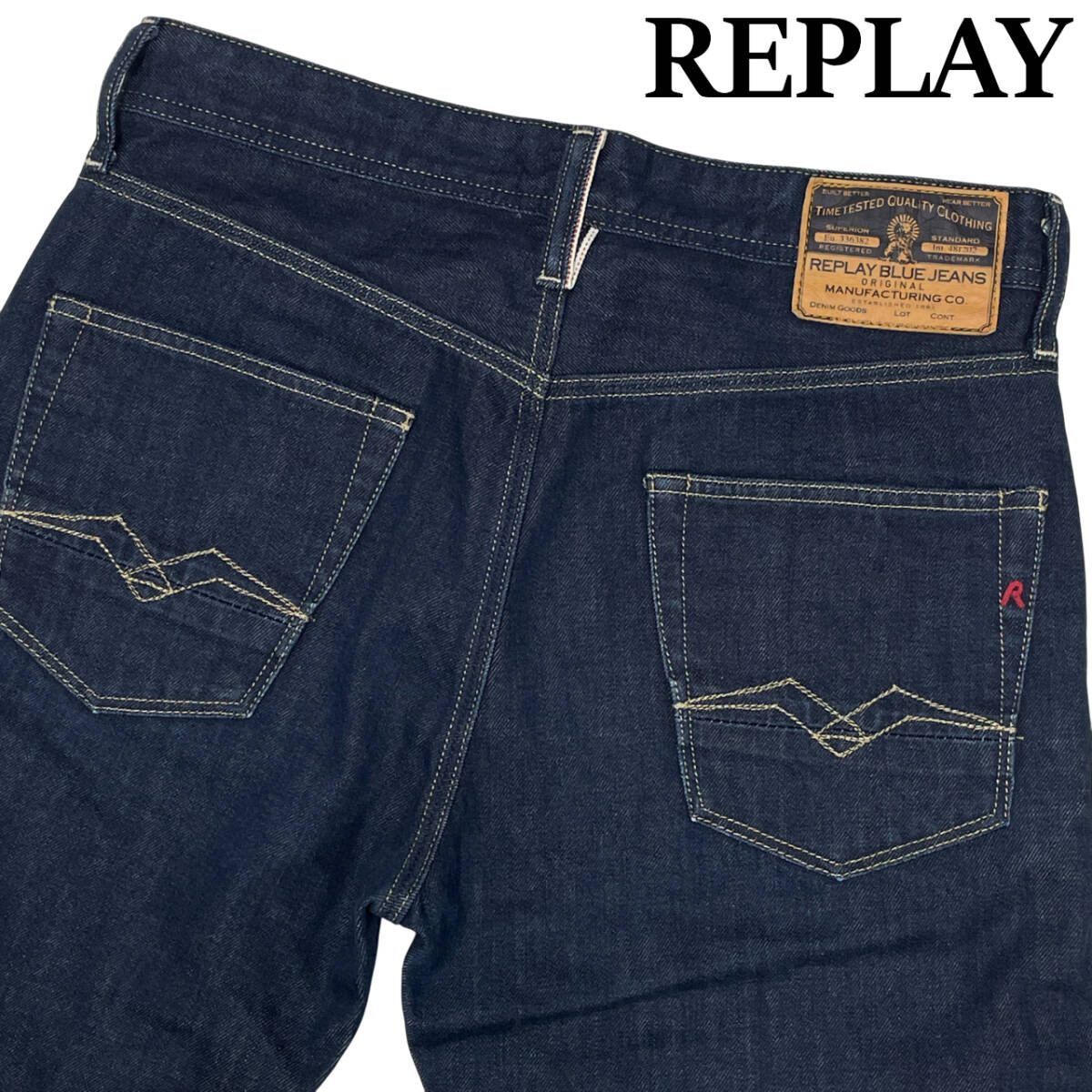 美品 REPLAY BLUE JEANS WILLHAM W30 (約82cm W32相当) リプレイ デニム 赤耳 パンツ メンズ スリム ジーンズ拍卖
