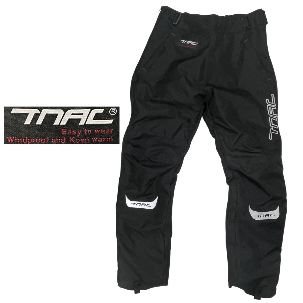 TNAC Motorcycle Riding Pants サイズL (約80cm W31相当) プロテクター入り 防寒 防風 冬 バイカー ライデングパンツ キルティング拍卖