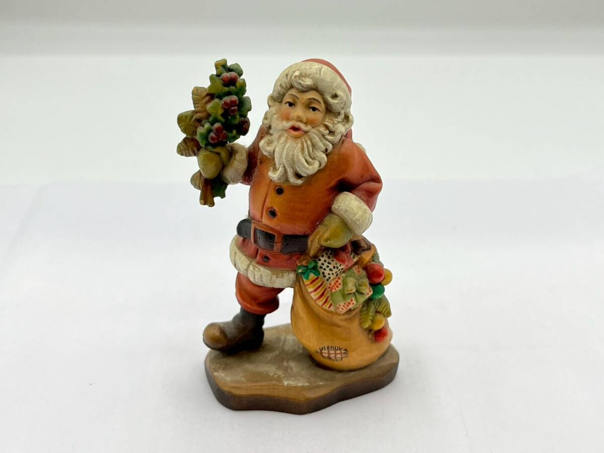 bz1991060/ANRI アンリ 高級木彫り人形 イタリア製 特別限定作品 24/750 サンタクロース 高さ約10cm拍卖
