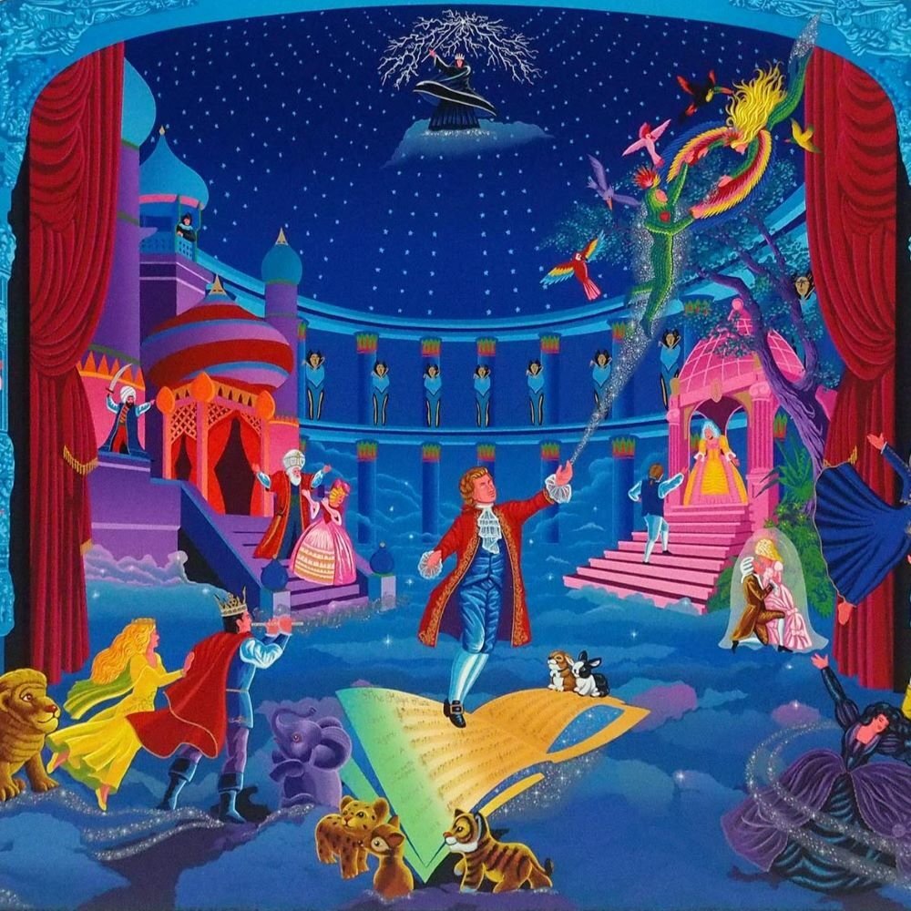 メラニー・ケント 「Tribute To Mozart」 /Melanie Kent/シルクスクリーン/直筆サイン有り/1990年制作/シートのみ/大型/真作保証/ENCHANTE拍卖