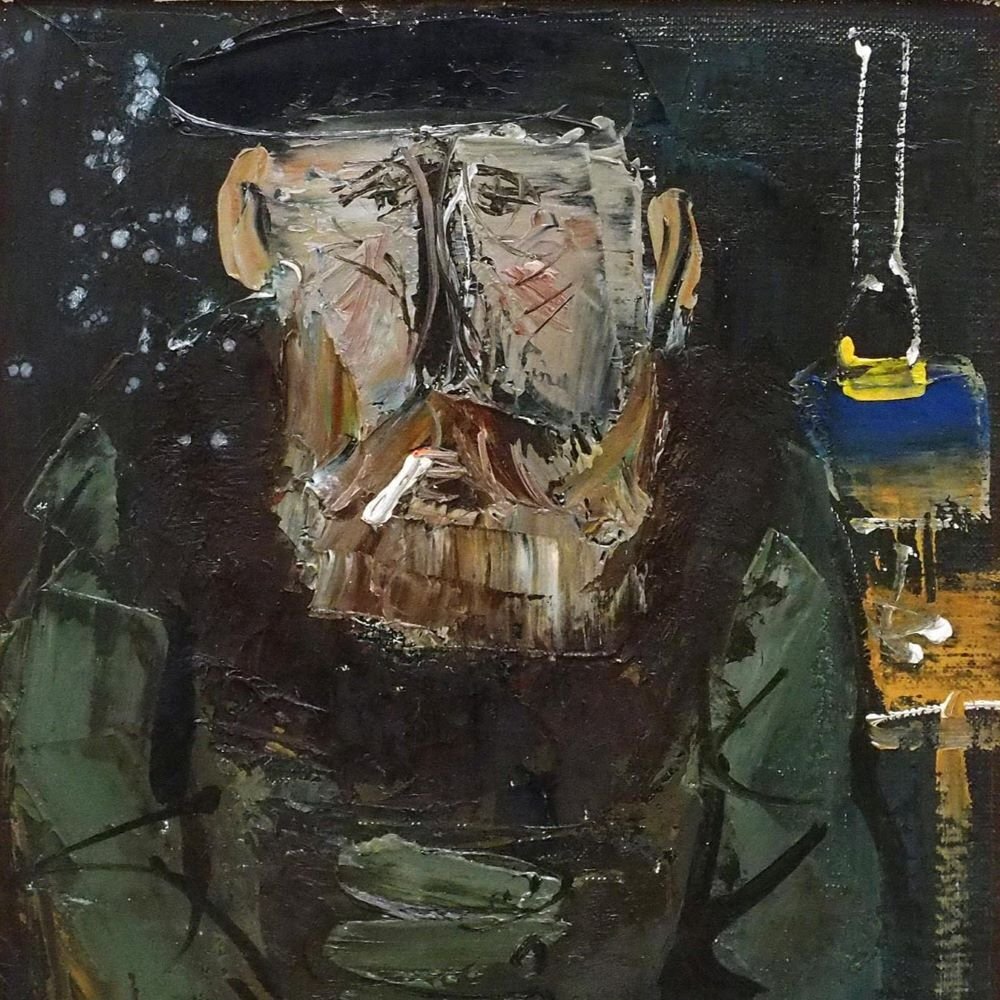 増田誠 「蚤の市のムッシュー」 /キャンバスに油彩0号/増田誠鑑定登録会の鑑定登録証有り/小判作品/師:上野山清貢/真作保証/ENCHANTE拍卖