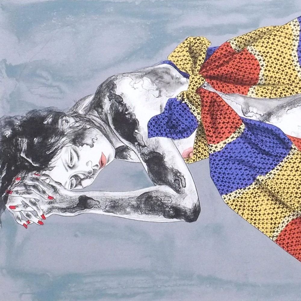 内田あぐり 「(横たわる女)」 /リトグラフ/直筆サイン有り/創画会賞/山種美術館賞展大賞/武蔵野美術大学名誉教授/真作保証/ENCHANTE拍卖