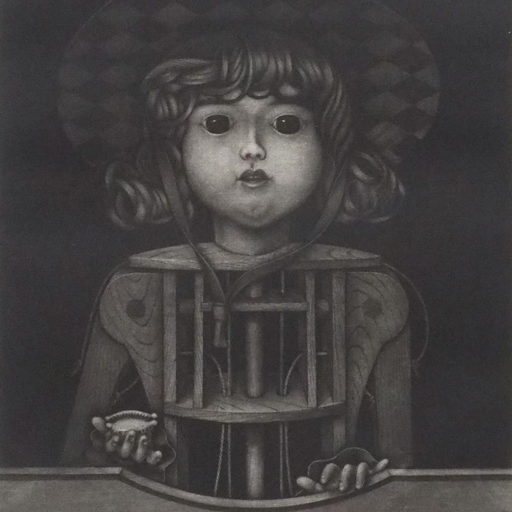 佐藤暢男 「KARAKURIの肖像」 /エッチング/1978年制作/直筆サイン有り/からくり人形/日本版画協会名誉会員/売切/真作保証/ENCHANTE拍卖