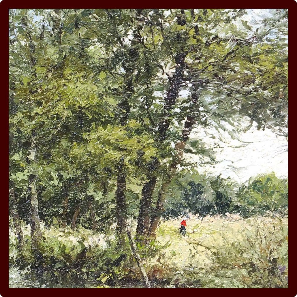 ジョセフ・クタシー 「森の水たまり」 /キャンバスに油彩3号/飾りやすいサイズ/抒情的な雰囲気/フランス画壇で活躍/真作保証/ENCHANTE拍卖