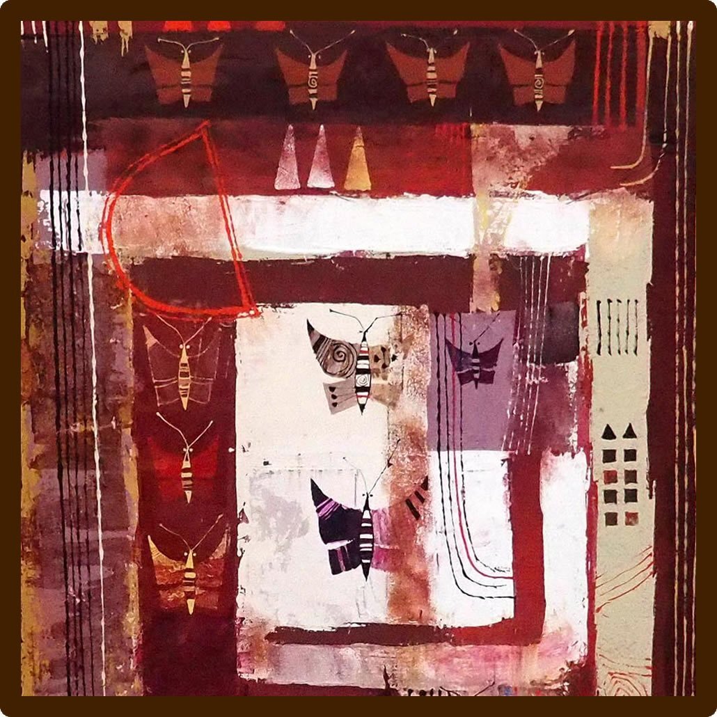 早川義孝 「赤の童話」 /紙にグワッシュ15号/1990年制作/直筆サイン・作品シール有り/内閣総理大臣賞/新槐樹社名誉会長/真作保証/ENCHANTE拍卖