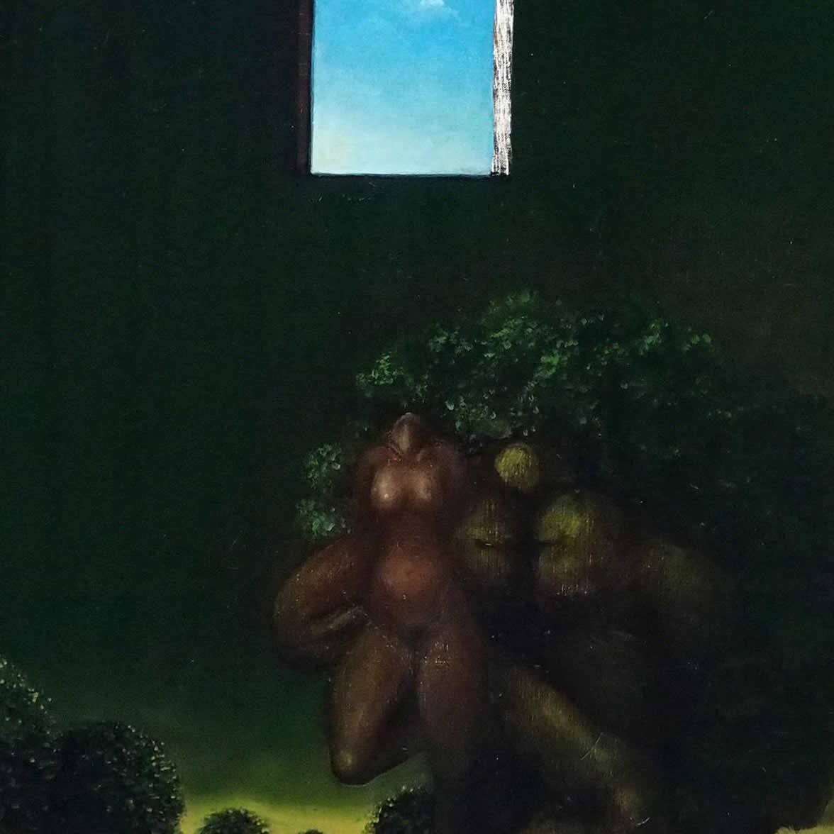 司修 「夜」 /キャンバスに油彩15号/絵肌にヒビ有り/主体美術協会設立/小説家、画家、装丁家、エッセイストとして活躍/真作保証/ENCHANTE拍卖