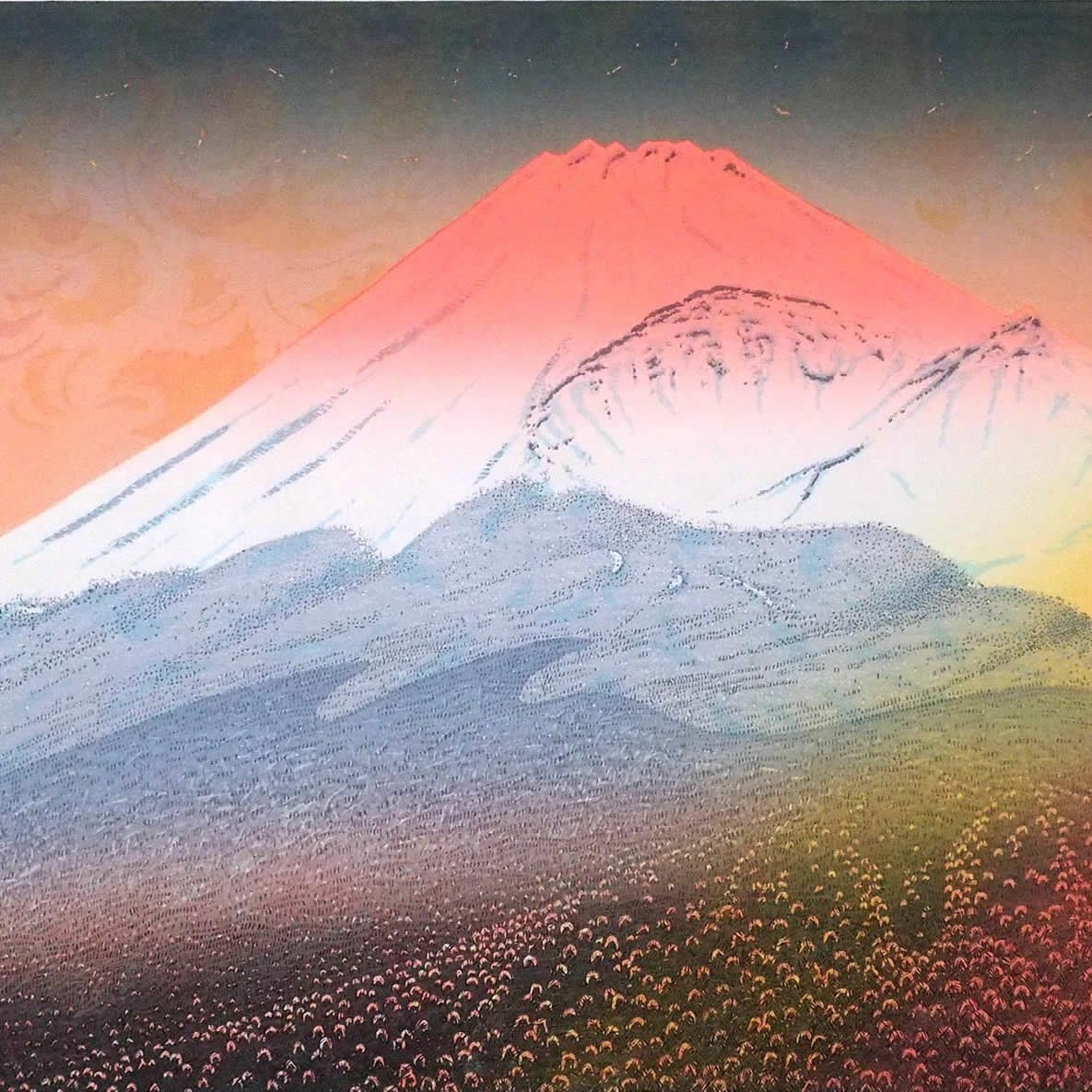 牧野宗則 「光明」 /木版画/直筆サイン有り/1989年制作/伝統浮世絵木版画の技法を習得/新しい木版画の世界を開拓/真作保証/ENCHANTE拍卖