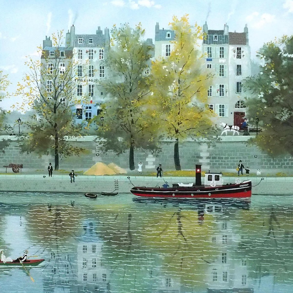 ミッシェル・ドラクロワ 「カノティエ」 /リトグラフ/直筆サイン有り/独自の作風でパリの街角を描く/世界的認知度の高い画家/真作/ENCHANTE拍卖