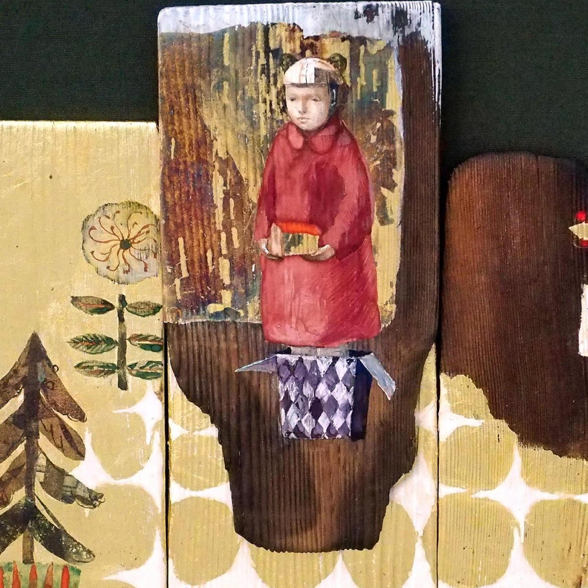 宮いつき 「西の国の話し」オリジナル原画/ 板にミクストメディア/直筆サイン・共シール有/真作保証/ENCHANTE拍卖